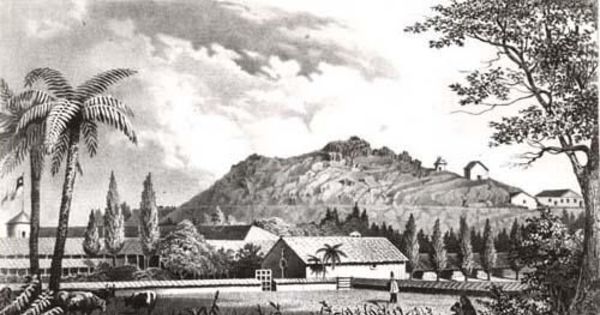 Cerro Santa Lucía hacia 1850