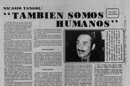 Nicasio Tangol : también somos humanos