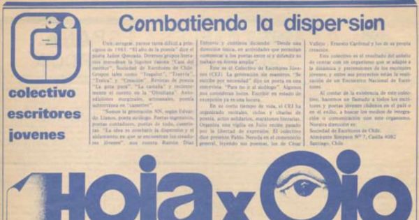 Hoja x ojo : n° 1, octubre 1983