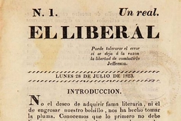 El Liberal: n° 1-25, 28 de julio de 1823 a 16 de enero de 1824