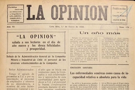 La Opinión: año 6-10, n° 178-271, 1 de enero de 1930 a 15 de diciembre de 1934