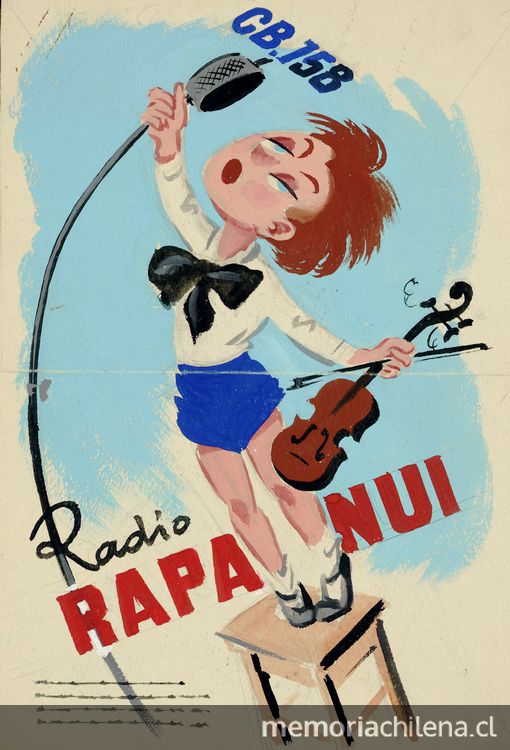 Acuarela original de la radio Rapa Nui