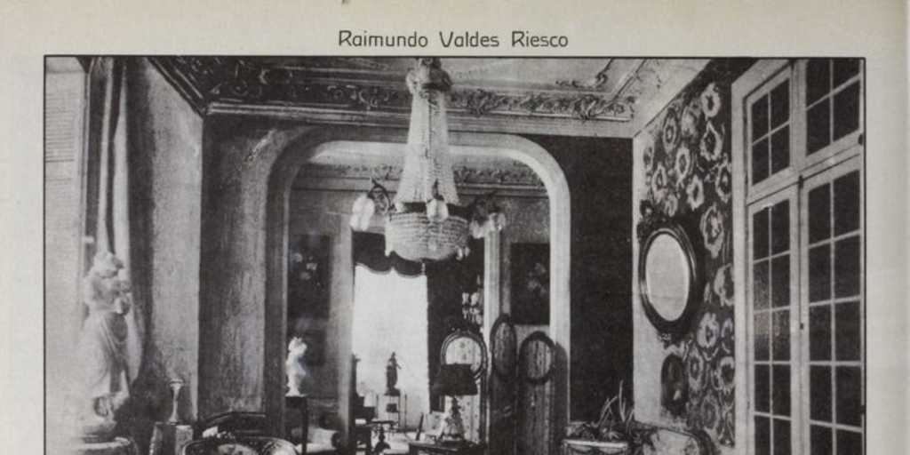 Salón de la casa de Raimundo Valdés", En Jorge Walton, Vistas de Chile, Santiago, Impr. Barcelona, 1915, p.171