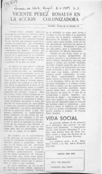 Vicente Pérez Rosales en la acción colonizadora  [artículo] Darío de la Fuente D.