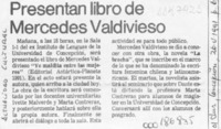 Presentan libro de Mercedes Valdivieso  [artículo].