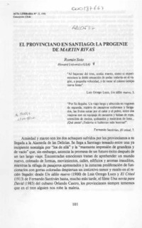 El provinciano en Santiago; la progenie de Martín Rivas  [artículo] Román Soto.
