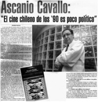 Ascanio Cavallo, "El cine chileno de los '90 es poco político"