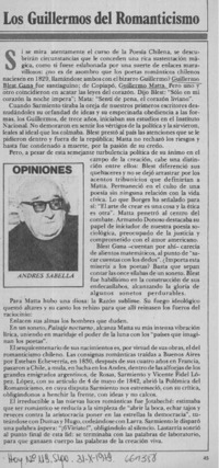 Los Guillermos del romanticismo  [artículo] Andrés Sabella.