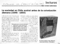 La Sociedad en Chile austral antes de la colonización alemana (1645-1850)