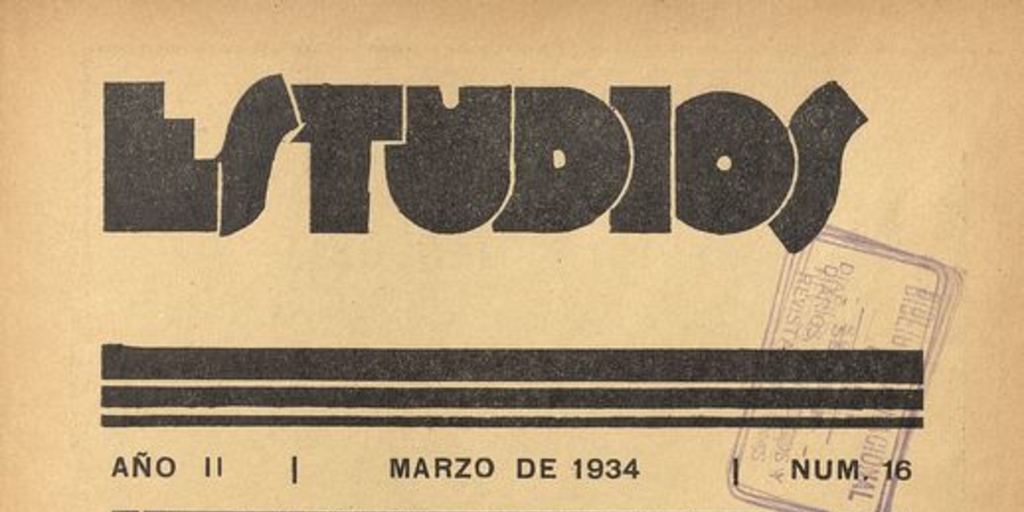 Estudios: número 16, marzo de 1934
