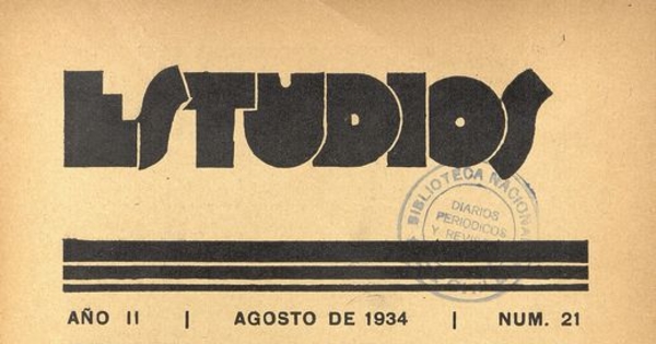Estudios: número 21, agosto de 1934