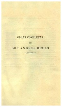 Obras completas de don Andrés Bello.