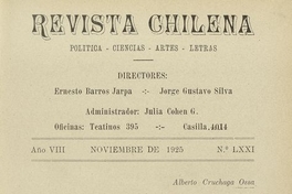 Revista chilena: año 8, número 71, noviembre de 1925