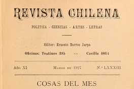 Revista chilena: año 11, número 83, marzo de 1927