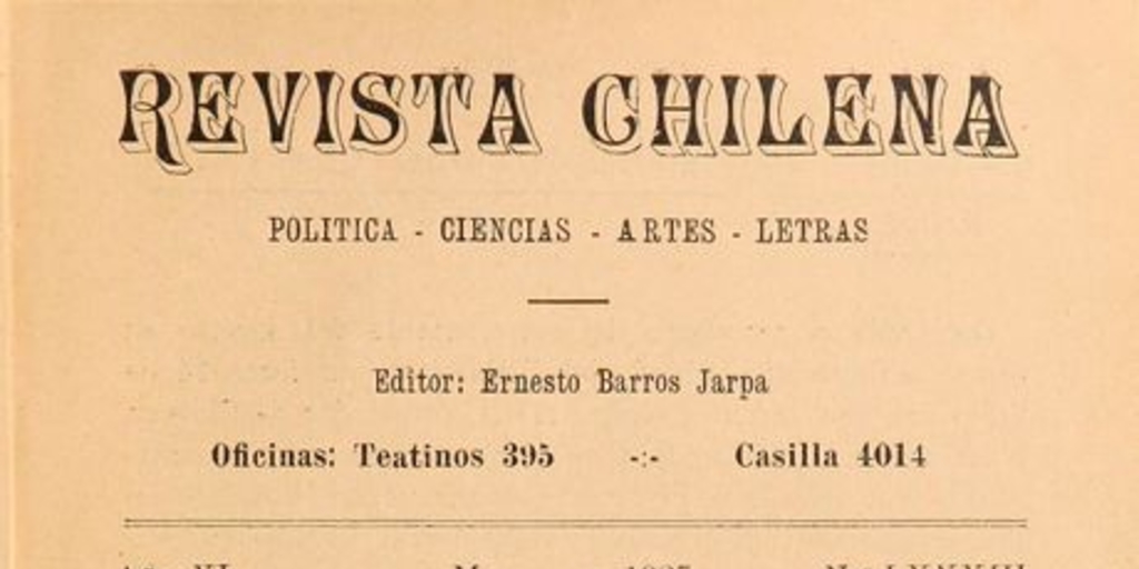 Revista chilena: año 11, número 83, marzo de 1927