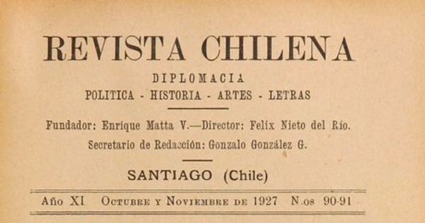 Revista chilena: año 11, números 90-91, octubre-noviembre de 1927