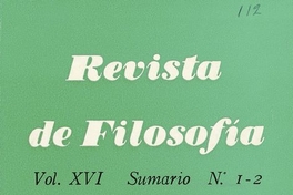Revista de filosofía Vol.16:no.1/2 (1978:dic.)