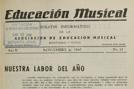 Educación musical: año II, número 15, noviembre de 1947