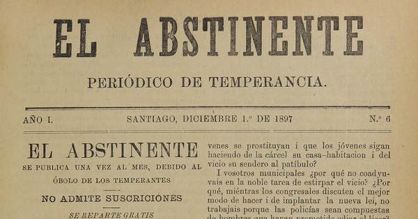 El Abstinente Año V: nº50, 1 de agosto de 1901