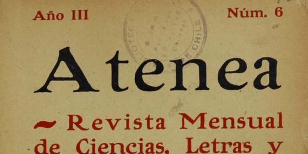 Atenea: año 3, número 6, agosto de 1926
