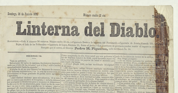 La Linterna del Diablo. Año 3, número 2, 25 de junio de 1876