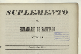 El Semanario de Santiago: suplemento al número 14, 6 de octubre de 1842