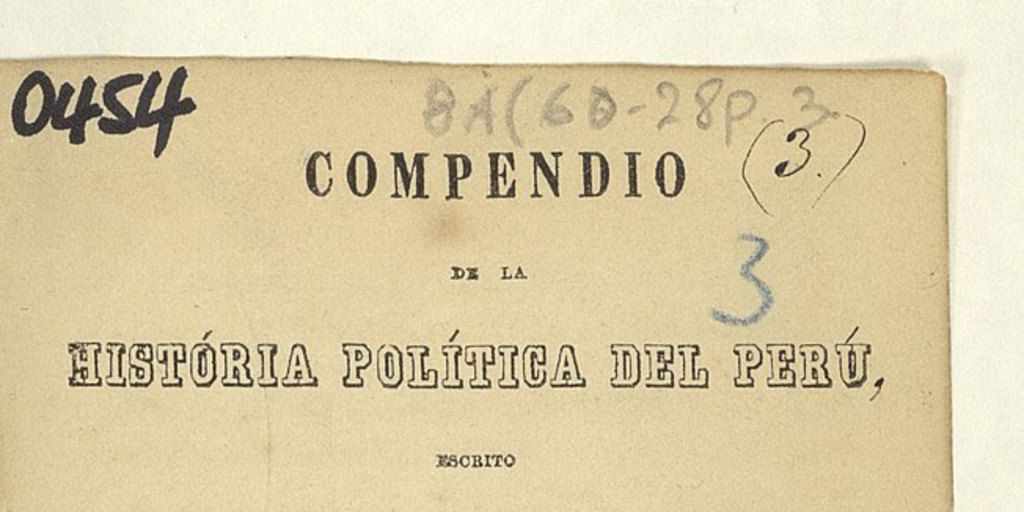 Portada de Compendio de la historia política del Perú