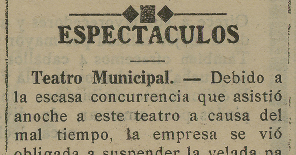 Espectáculos. Diario El Magallanes. Punta Arenas. 29 de marzo de 1919, p.7