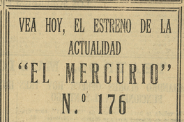 Vea hoy, el estreno de la Actualidad de El Mercurio nº176