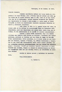 [Carta] 1939 diciembre 24, Rancagüa, Chile [a] Gonzalo Drago  [manuscrito] Oscar Castro.