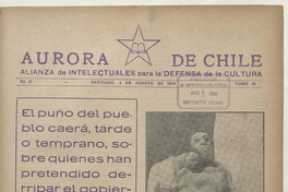 Aurora de Chile. Tomo 5, número 13, 4 de agosto de 1939