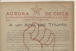 Aurora de Chile. Tomo 5, número 15, 25 de octubre de 1939