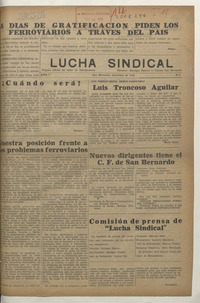 Lucha sindical, diciembre de 1939