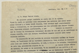 [Carta] 1877 Sep. 25, Santiago [al] S. D. Diego Barros Arana [manuscrito]