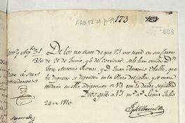 [Carta] 1810 Jul. 24, Lima [al] S[eñ]or Precid[en]te y Cap[ita]n G[ene]ral del Reyno de Chile[manuscrito}