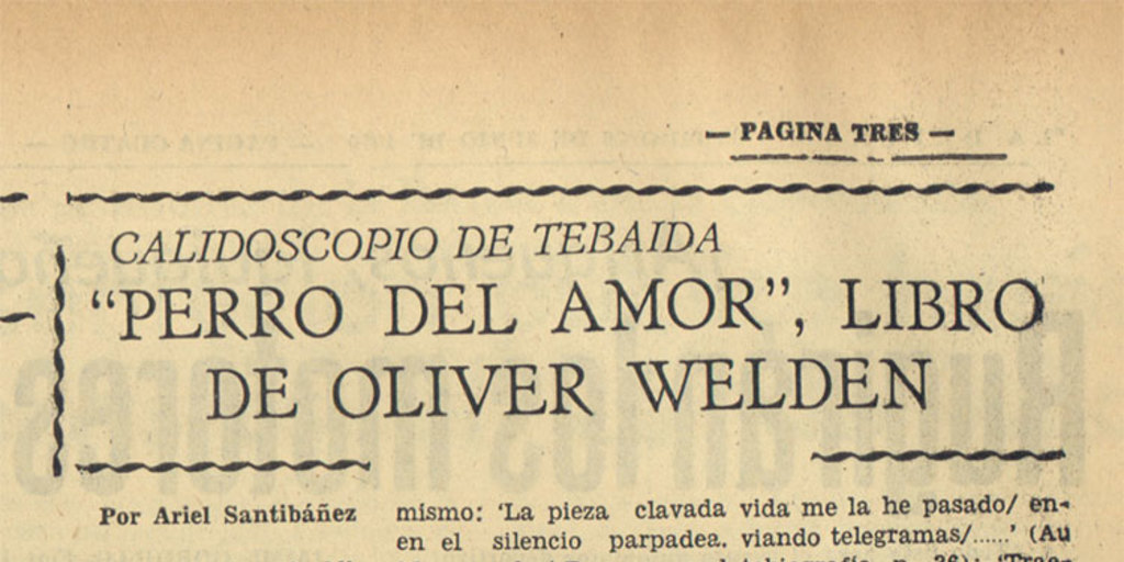  "Perro del Amor", libro de Oliver Welden.