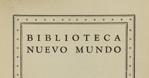 Biblioteca Nuevo Mundo de editorial Cruz del Sur anunciada en libro de 1943