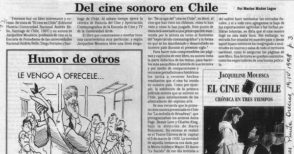 Del cine sonoro en Chile
