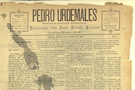 Pedro Urdemales. Santiago, 22 de octubre de 1890