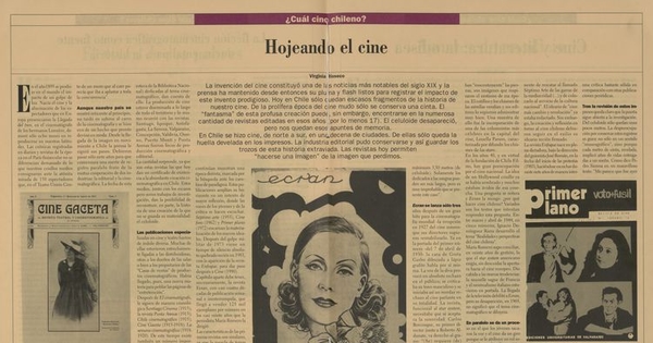 "Hojeando el cine"En: Patrimonio  Cultural (25): 16-17, otoño-invierno, 2002.