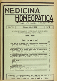 Medicina homeopática, números 3-4, marzo-abril de 1945