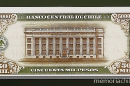 Pie de foto: Billete de $50.000 pesos Banco Central, 1959