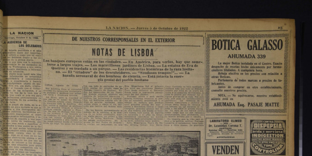 De nuestros corresponsales en el exterior: Notas de Lisboa
