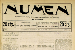 Numen. Año 1, número 14, 19 de julio de 1919