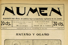Numen. Año 2, número 37, 27 de diciembre de 1919