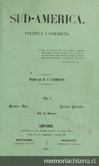 Portada de Revista Sud América : año 1, número 1, (24 de enero de 1851)
