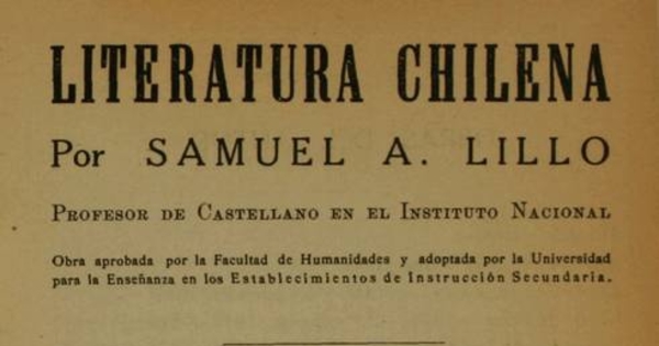 Portada de Literatura chilena