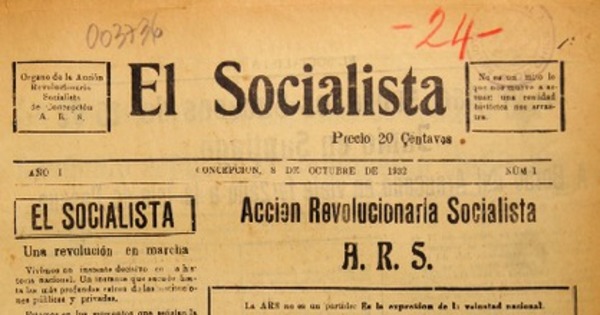 El Socialista órgano de la Acción Revolucionaria Socialista de Concepción