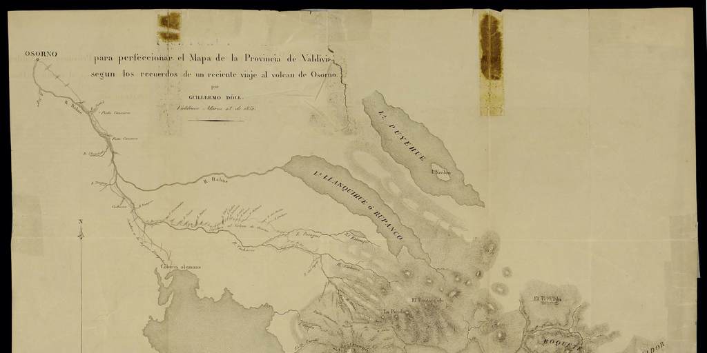 Para perfeccionar el mapa de la Provincia de Valdivia según los recuerdos de un reciente viaje al Volcán Osorno