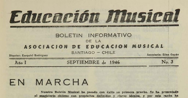Educación Musical. Número 3, septiembre de 1946